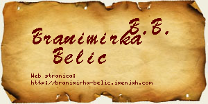 Branimirka Belić vizit kartica